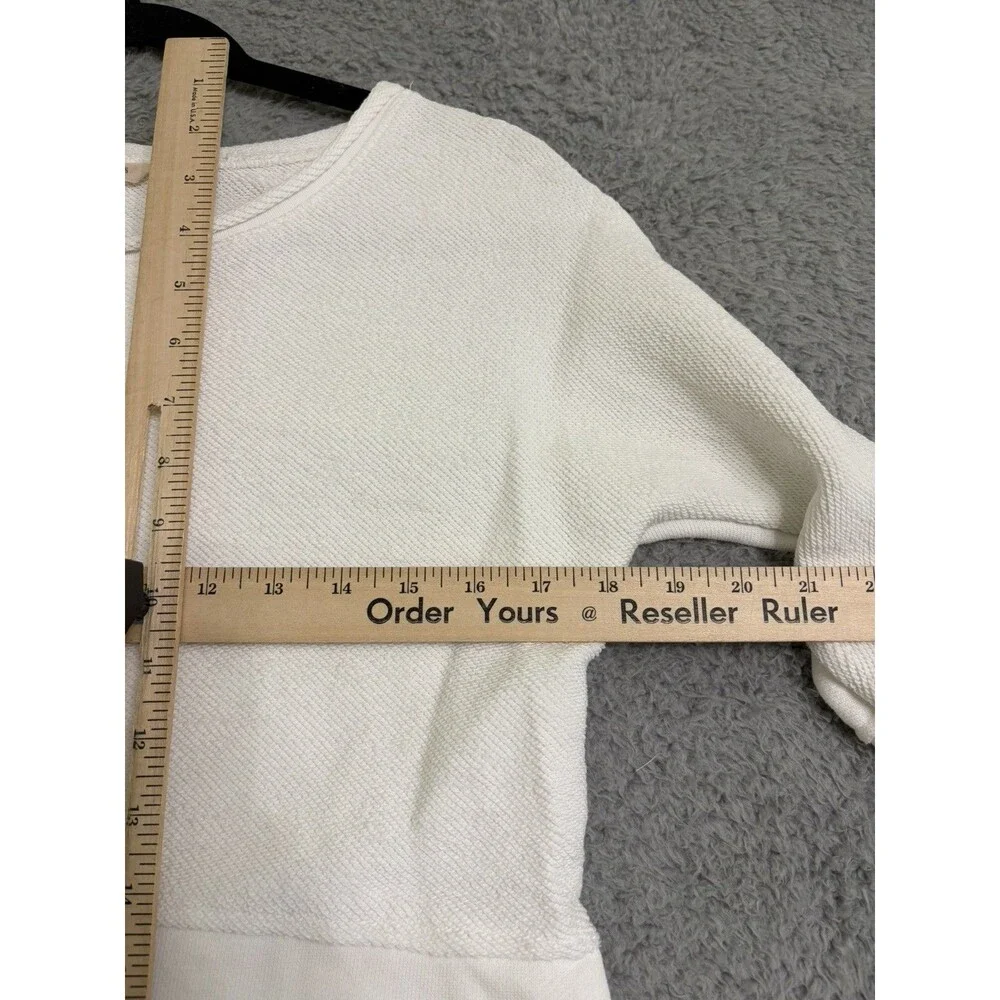 Soft surroundings Cream textured block colorblock sweatshirt Terry Cloth Size XS